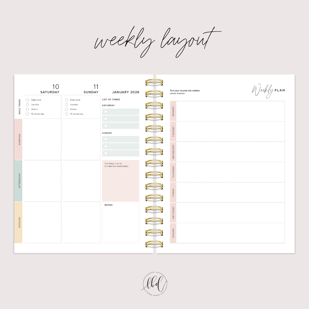 WEEKLY CREATE SPACE PLANNER - PINK (PREORDER)