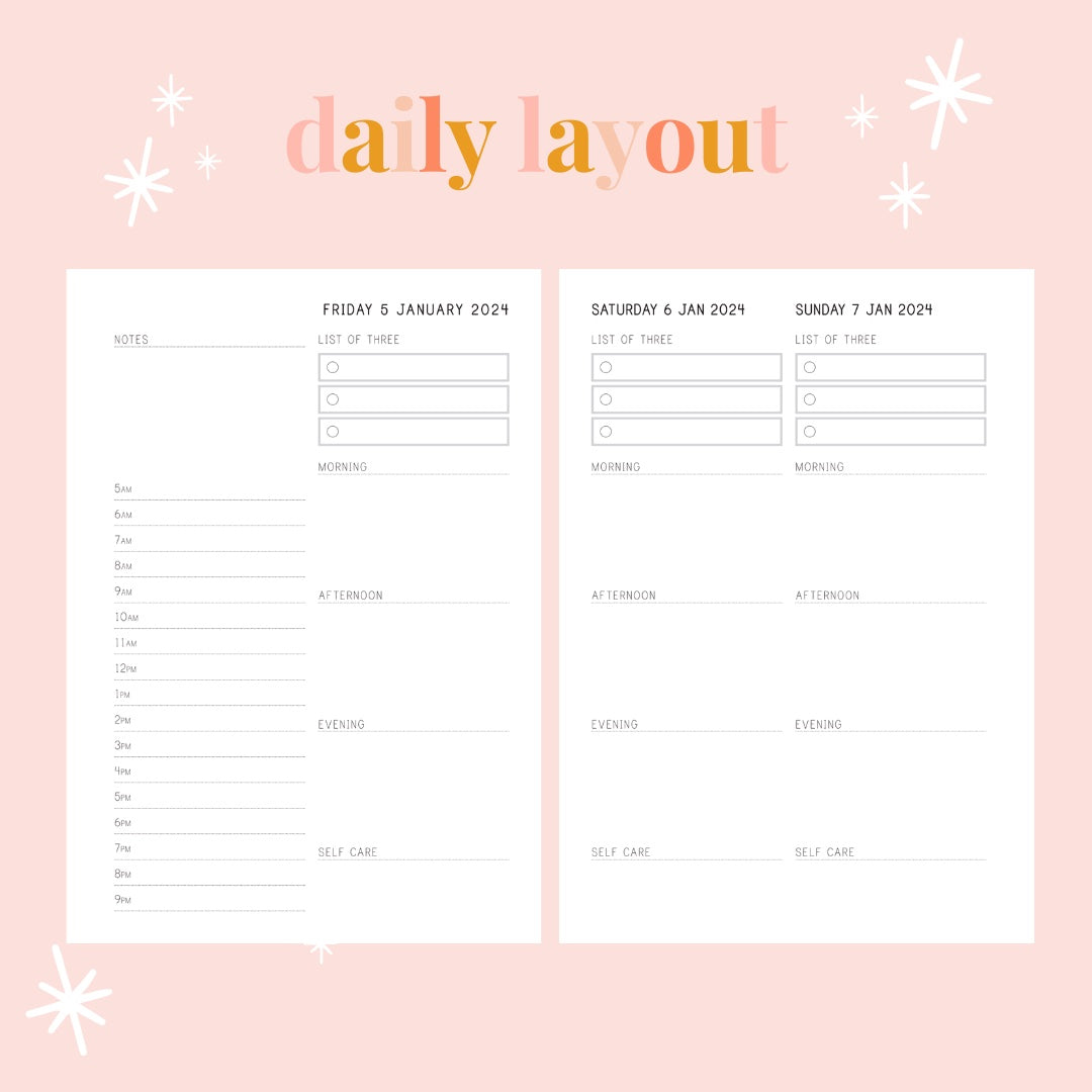 2024 DAILY LAYOUT Signature Planner