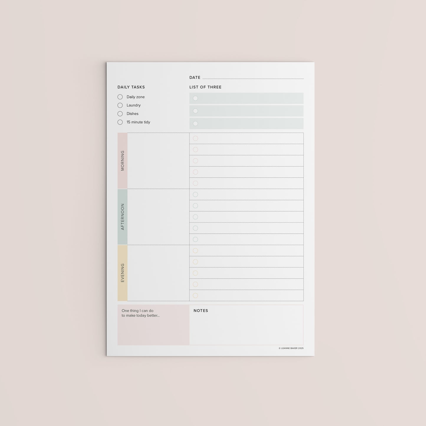 A5 Create Space Daily Notepad